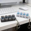 LED Keyboard Keychain Fidget Toys Crystal Clicker Sensory Toy for Stress Relief Keyboard Keychain Fidget Gadget for Adults Kid