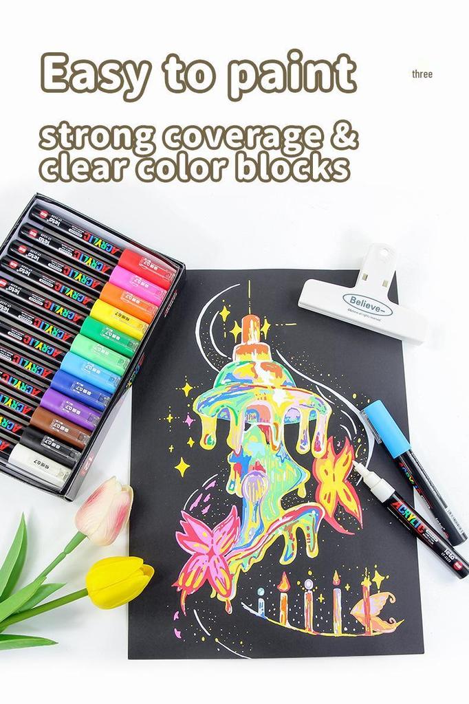 Acrylmarker Stift, UNI Mitsubishi POSCA-Stil, Wasserbasiert für Kunst, Hervorheben, Zeichnen, Anime & Handbemalung