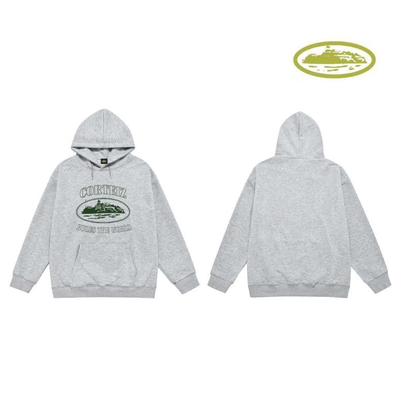 CORT Alcatraz Distressed Hoodie Men Streetwear Loose Fit Couple Sweatshirt Winter