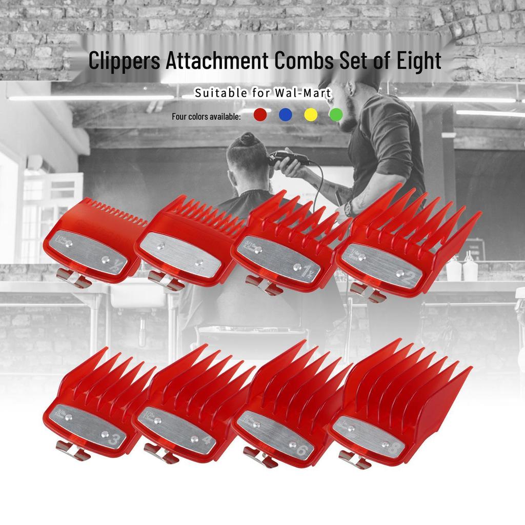 Colored Plastic Hair Clipper Comb Set - Trimmer Accessories for Salon Styling