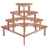 4 Tiers Pine Wood Corner Flower Pot Stand Plant Display Shelf Garden Decor (Natural Wood)