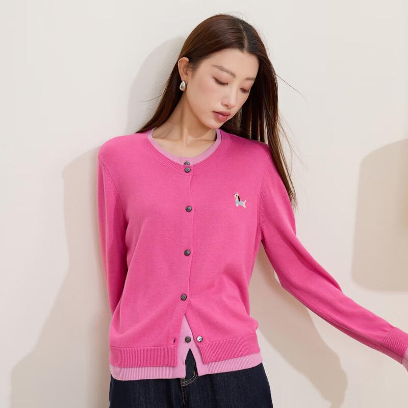 Sancai Women s Plus Size Faux Two-Piece Knit Cardigan M