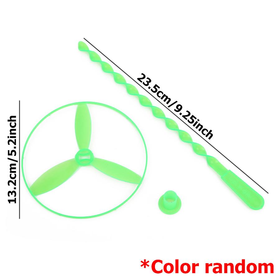 8/16pcs Manual Pushing Threaded Flying Round Disc Colorful Outdoor Bamboo Dragonfly Outdoor Activities Experiments