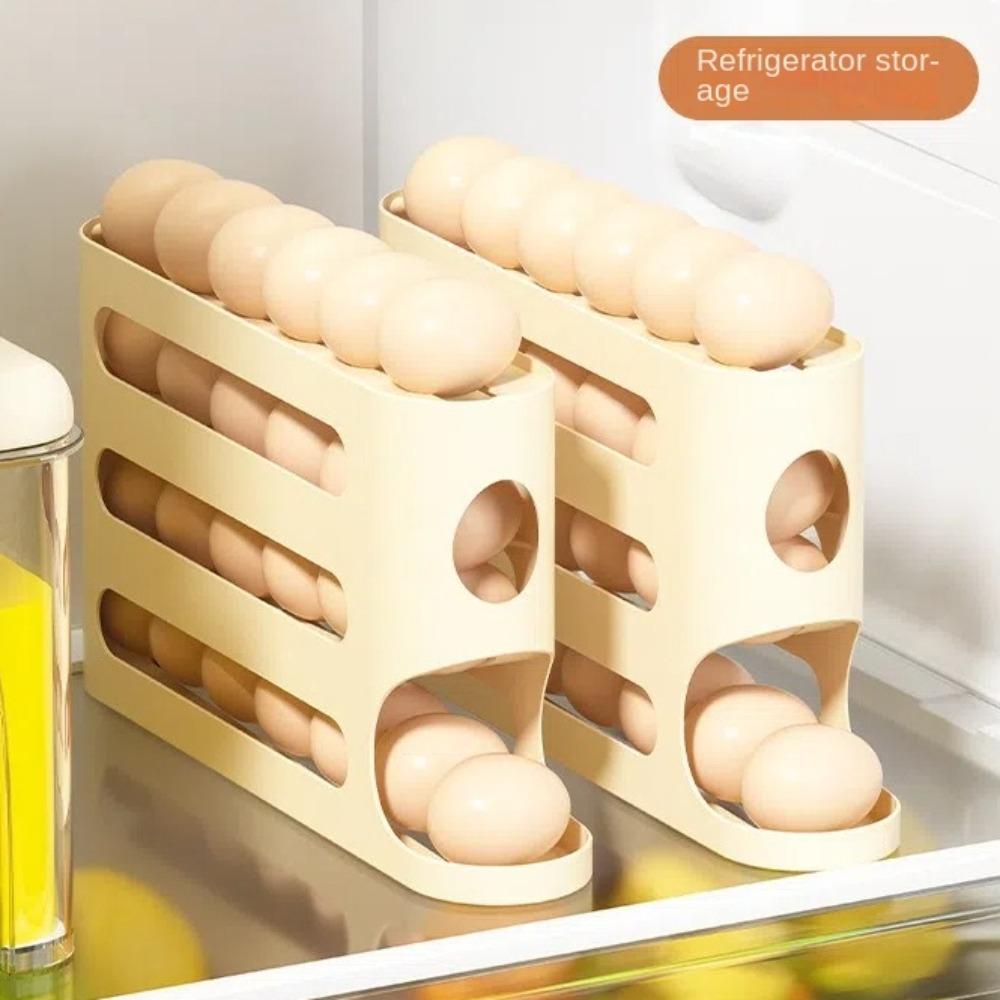 Large Capacity Automatic Egg Roller Transparent Auto-Rolling Egg Dispenser Egg Holder Rack  Kitchen