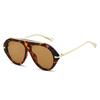 Vintage Patchwork Ins Popular Fashion Oversized Pilot Sunglasses Women Shades UV400 Retro Gradient Men Blue Green Sun Glasses