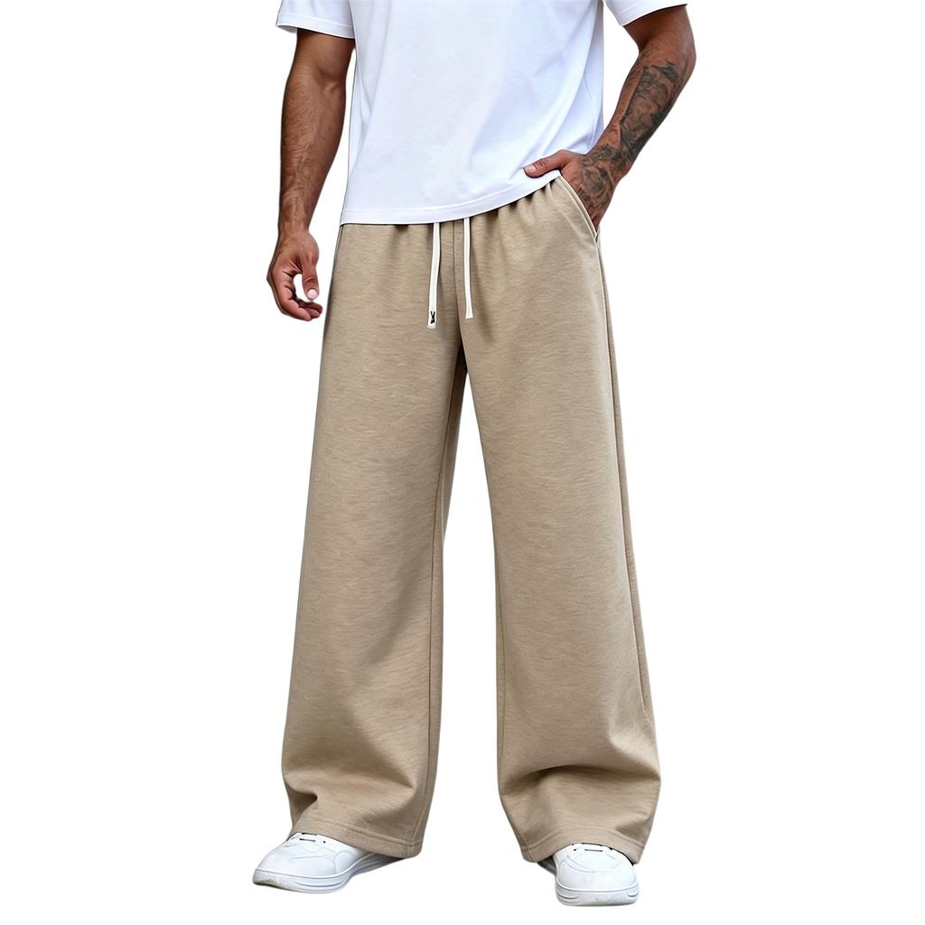 Pantalon de survêtement décontracté à jambe droite de couleur pour homme