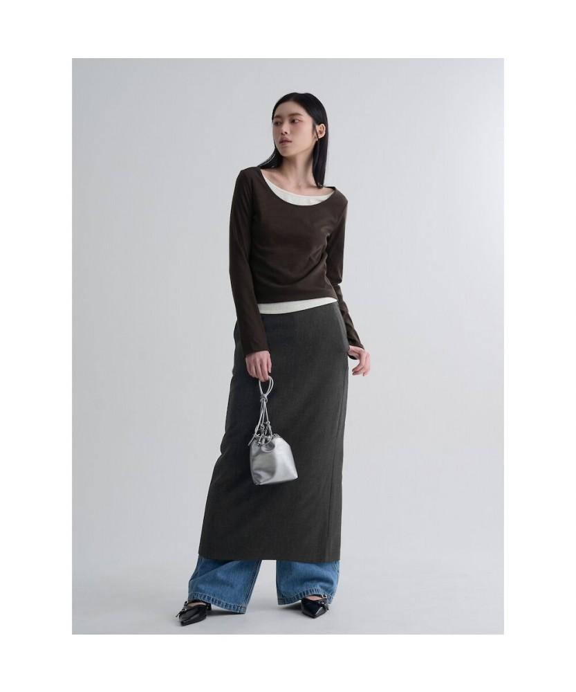 8seconds Color Block Layered Long Sleeve T-Shirt Brown