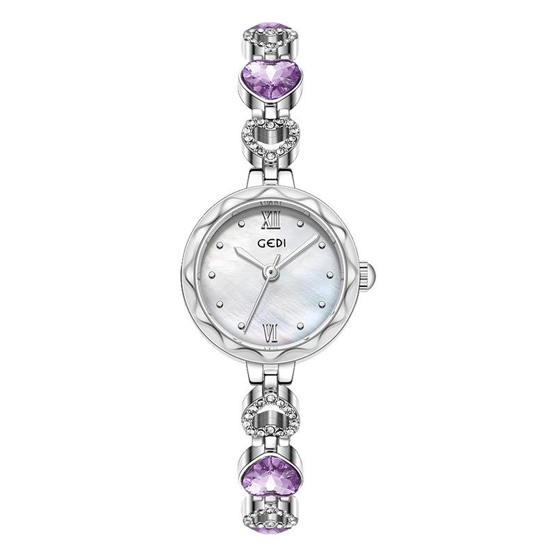Retro Light Luxury Bracelet Watch Niche High-end Heart-shaped Rhinestone Light Luxury Temperament Quartz Watch
