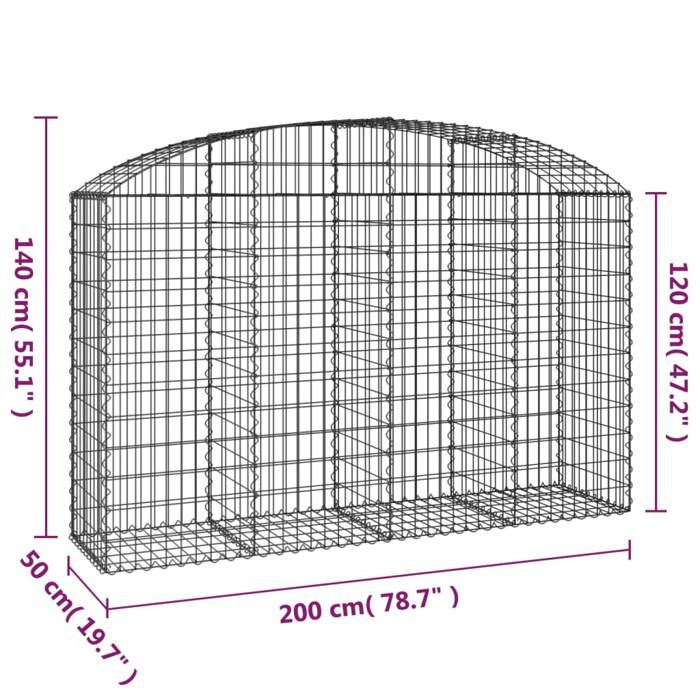 VidaXL Arched Gabion Basket Gabion Cage Gabion Wall Stone Basket Gabion for Stone Garden Patio Outdoor 153476