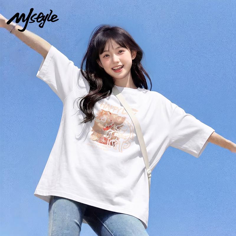 MJ STYLE Women's Cotton Graphic T-Shirt