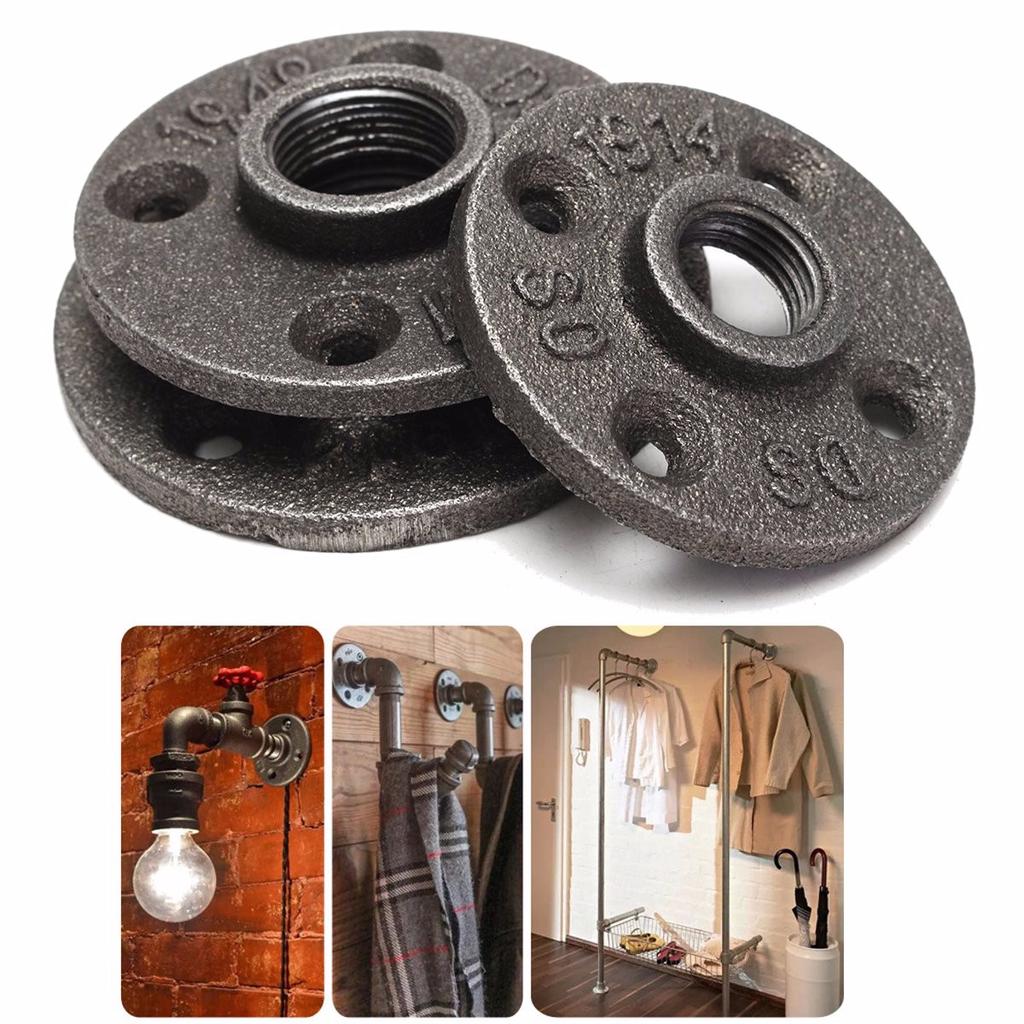 1/10Pc 1/2 \"3/4\" 1 \" Черный податливый резьбовой пол Фланец Железные ...