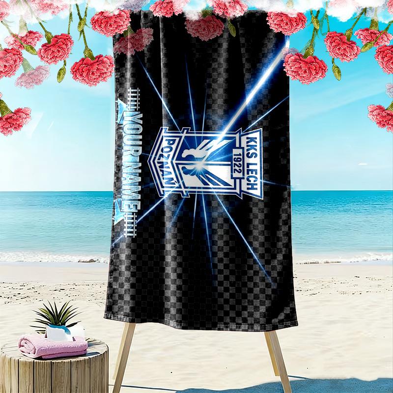 Lech Poznan Print Beach Towel, Large Soft Quick Dry Towel for Beach Camping Swimming