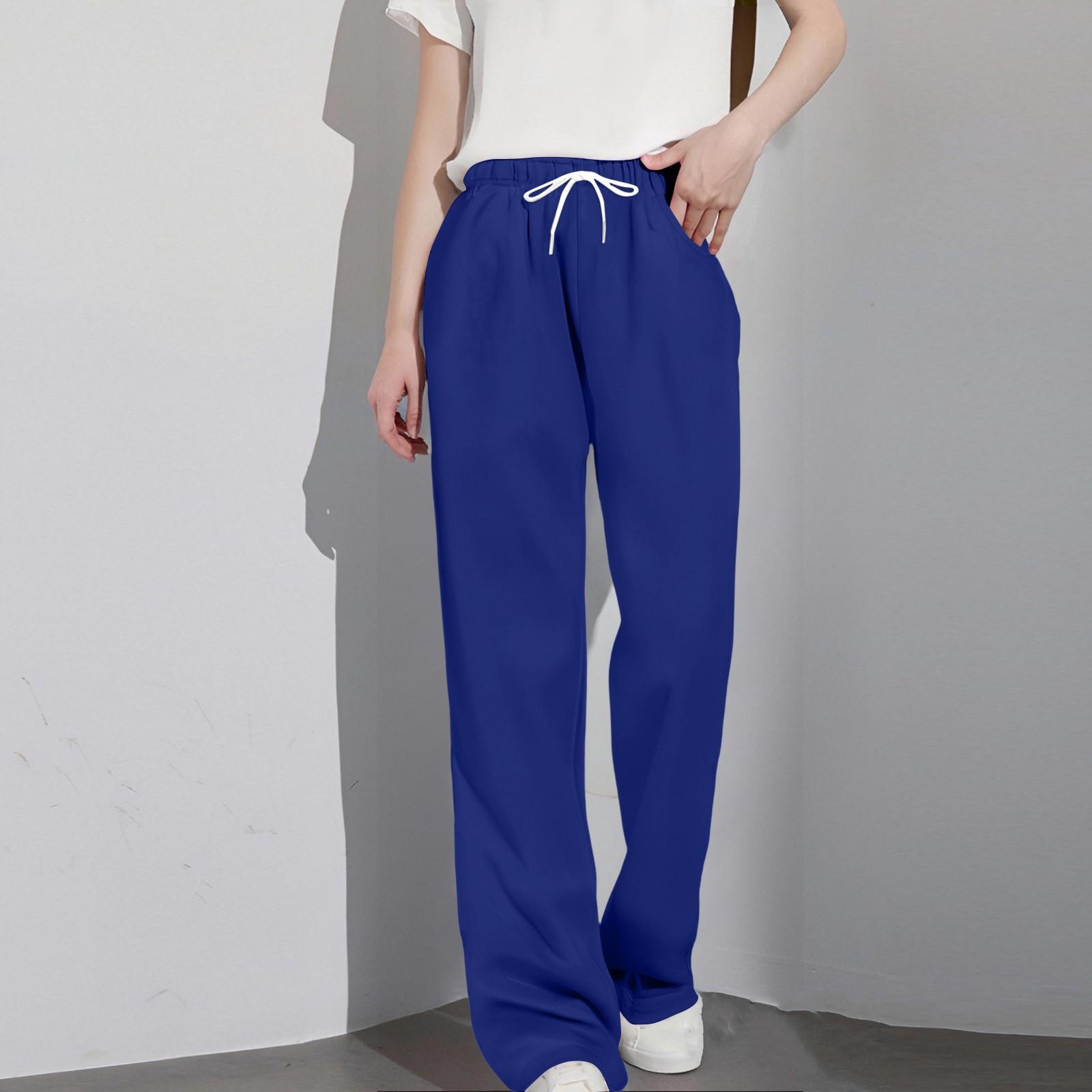 

Женские модные прямые повседневные брюки Hundred Vintage Draped Sweat Casual с карманами S синий