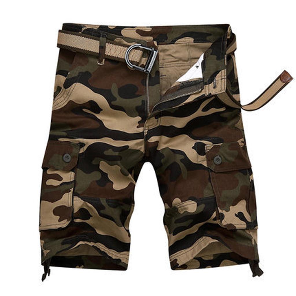 Men's Camouflage Clothing Outdoors Pocket Beach Work Trouser Cargo Shorts Pant