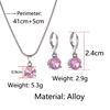 New Best-selling Fashion Jewelry Necklace Earrings Two-piece Round Multicolor Zircon Pendant Set.