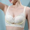 French Style Bra Women's Lace Bra Gathered Without Steel Rings Adjustable Breathable Bra Summer