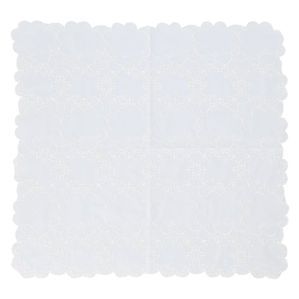 JILL STUART Women's Embroidered Handkerchief 09101501, Mosaic Pattern, Blue, Approx. 46cm x 46cm