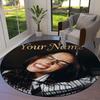 Billie Eilish Custom Name Round Area Rug,Carpet Rug for Living Room Bedroom Sofa Playroom Decor,Non-slip Floor Mat