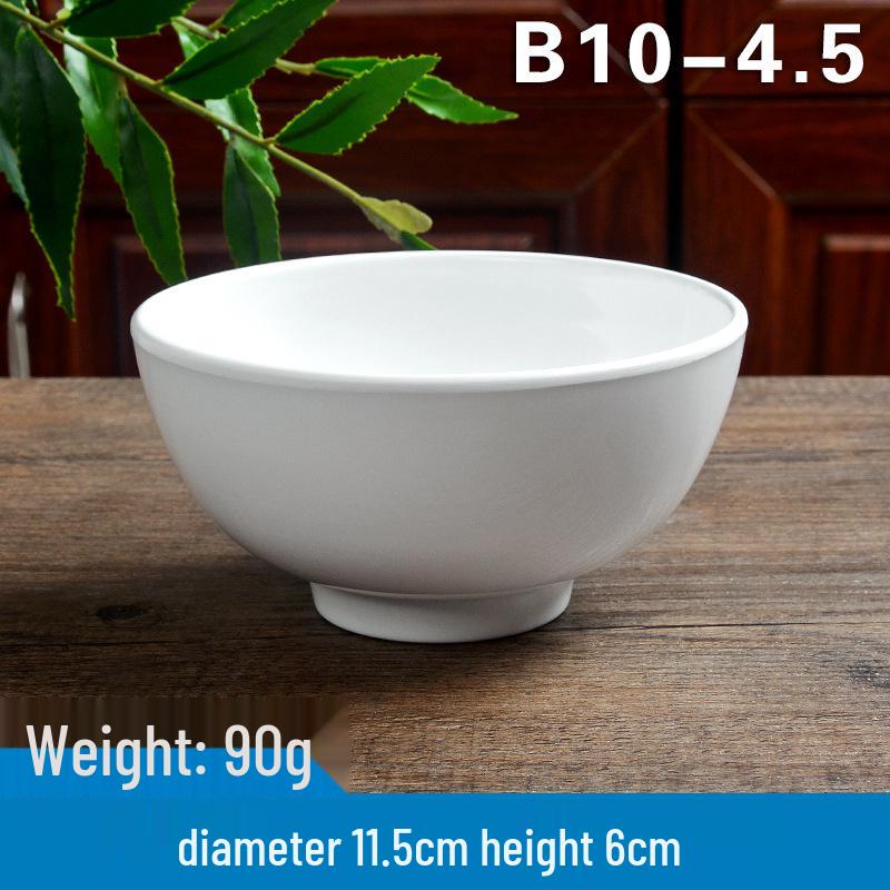 Melamine White Soup Bowl, 4.5-Inch A5 Rice Bowl for Hotel, Canteen, or Fast Food Use