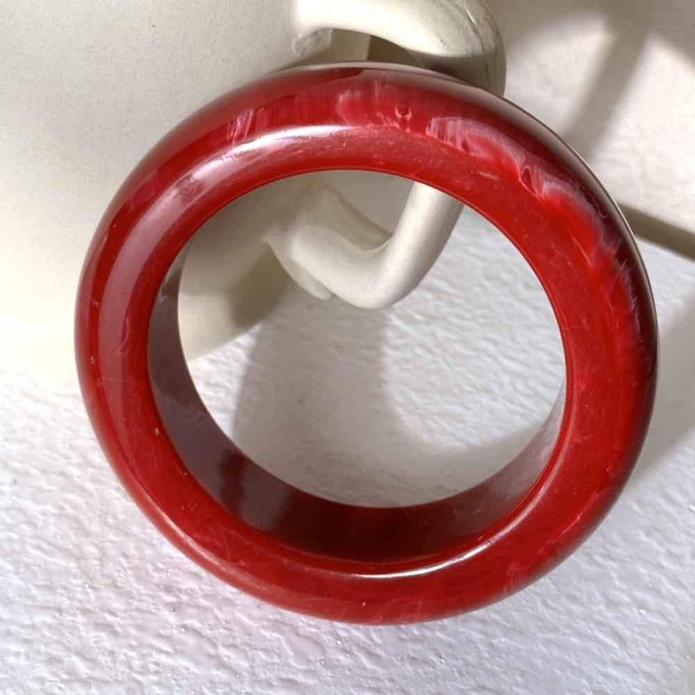Vintage Acrylic Bangle Smudging Retro Hand Ring Fashion Wide Bracelet  Women Girls