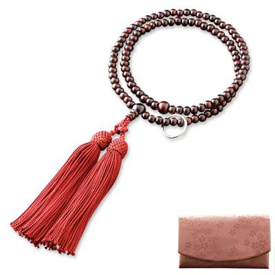 Kyoto Buddhist Altar Hayashi Prayer Beads Soto Zen Rosewood Official Ceremony Bag Kyoto Prayer Beads (For Women) [Bead Set] SW-095