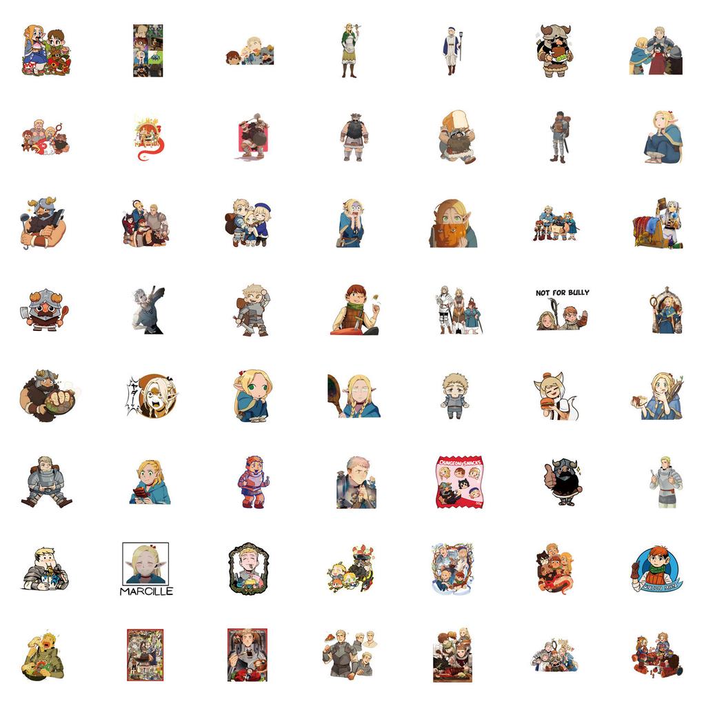 55 Delicious In Dungeon Stickers Luggage Laptop Mobile Comic Stickers