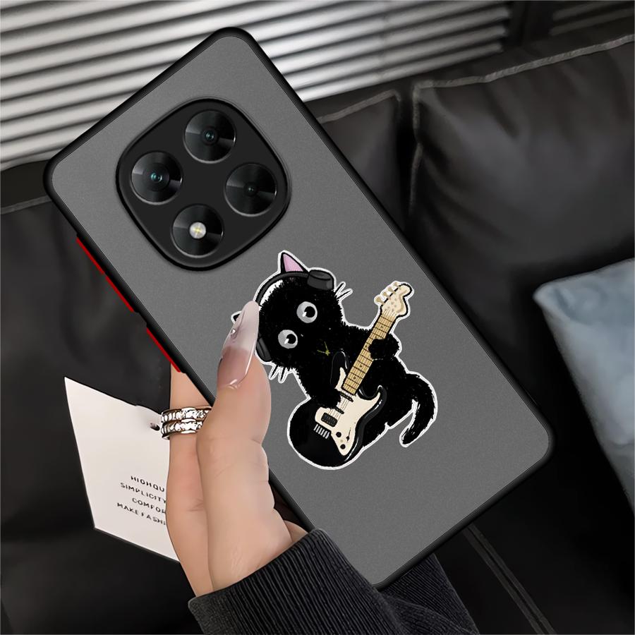 Music Cat Case for Xiaomi Redmi Note 14 11 12 A4 10 13 Pro Plus 13C 9S 14C Funda Back Phone Cover