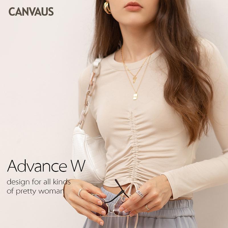 Spring Women'S New Long-Sleeved Women'S Round Neck Solid Color Outer Wear Bottoming Shirt