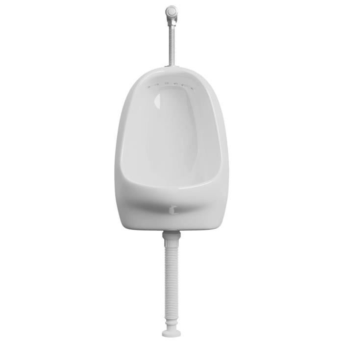 VidaXL Urinoir suspendu avec valve de chasse d'eau Céramique Blanc