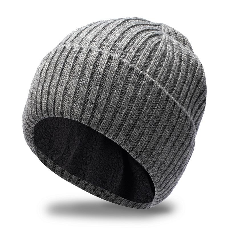 60-67Cm Men Keep Warm Winter Big Size Beanies Wool Blended Knitted Hats Thickened Toand Large Size Cold Skullies Ski Golf Cap