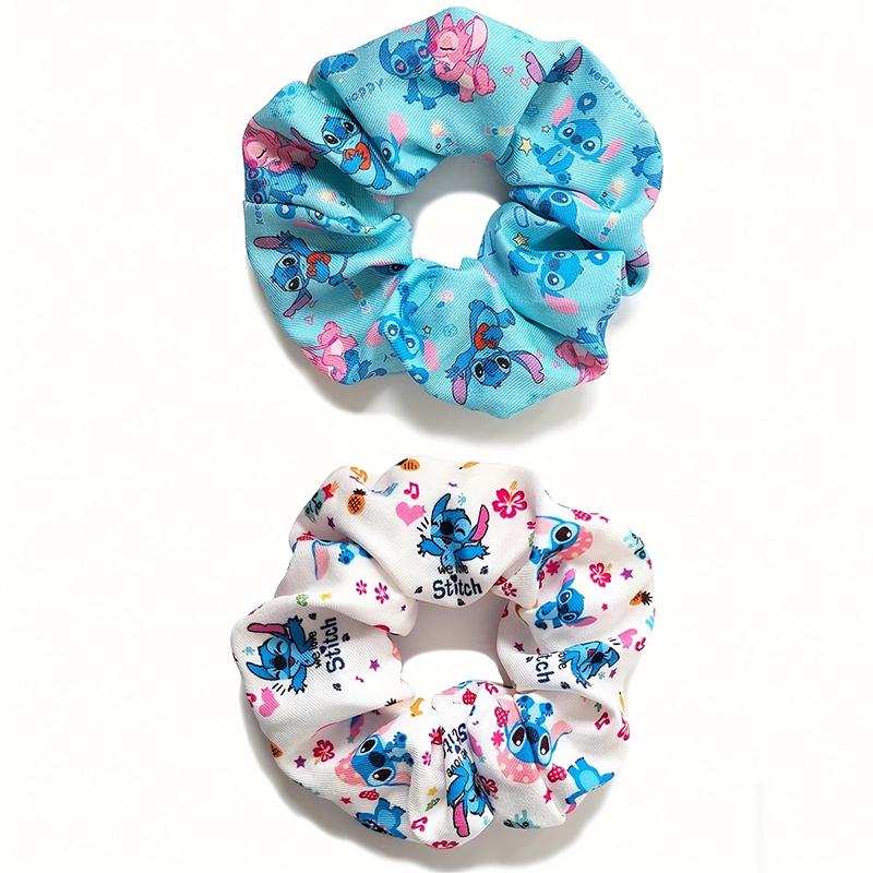 Anime Stitch Scrunchies Hair Ties Cartoon Cute Lilo & Stitch Big Scrunchies For All Hair Types And Textures