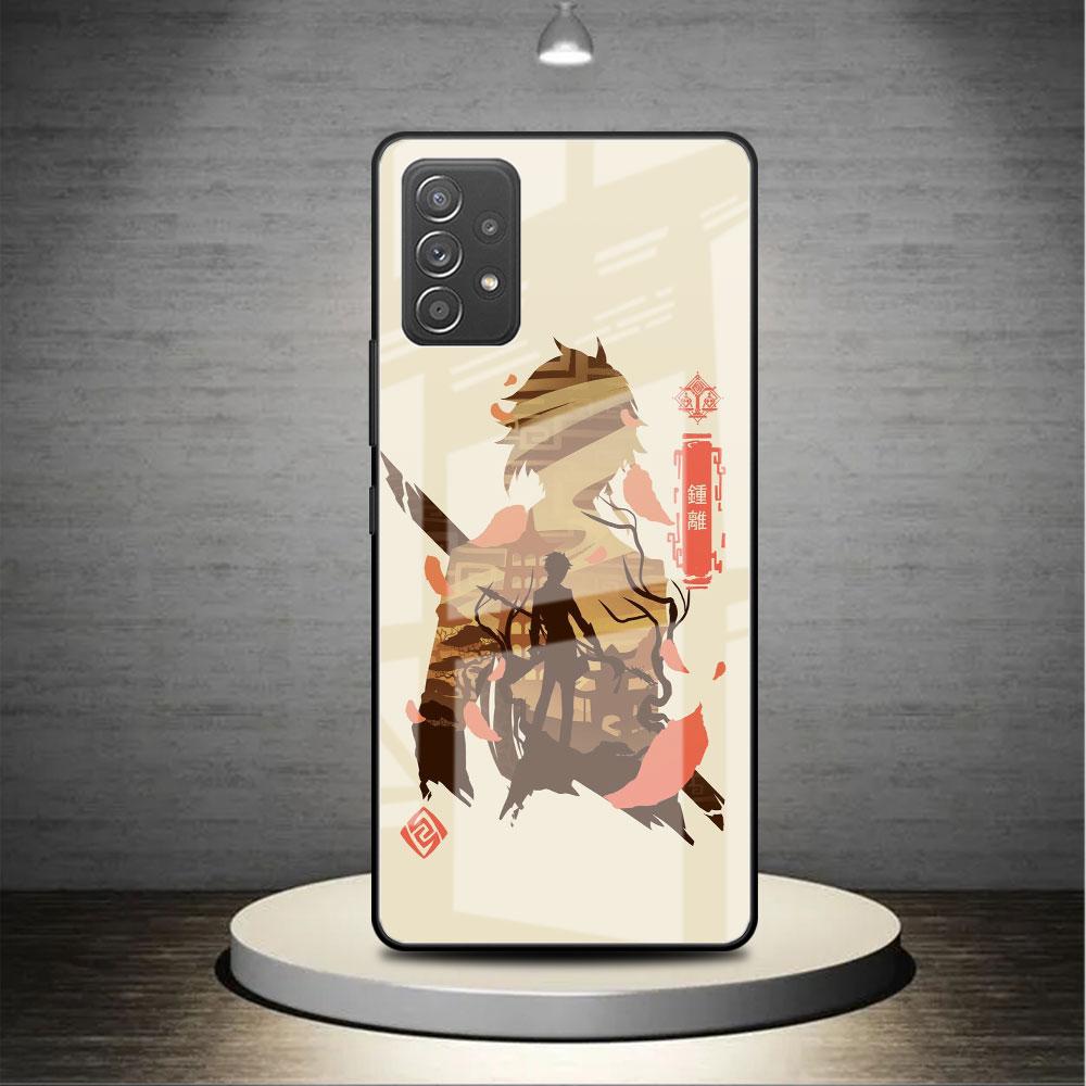 Anime Genshin Impact Niedliche Glashülle für Samsung Galaxy A52 A71 A50 A51 A70 A21s A31 A72 A10 A12 A30 A22 5G Handyhülle