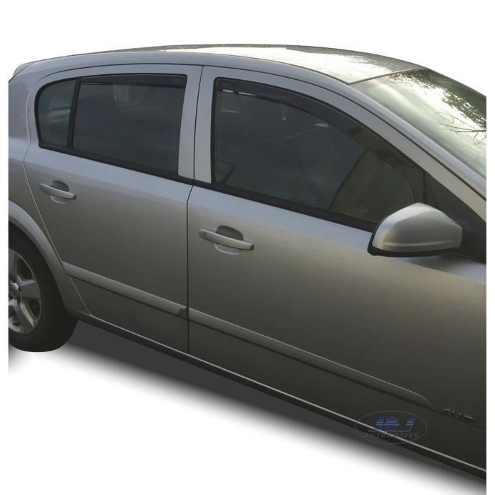 Déflecteurs d'air - J&amp;J AUTOMOTIVE - Opel Astra H 2007-2014 - Fumé - Acrylique renforcé - Installation facile