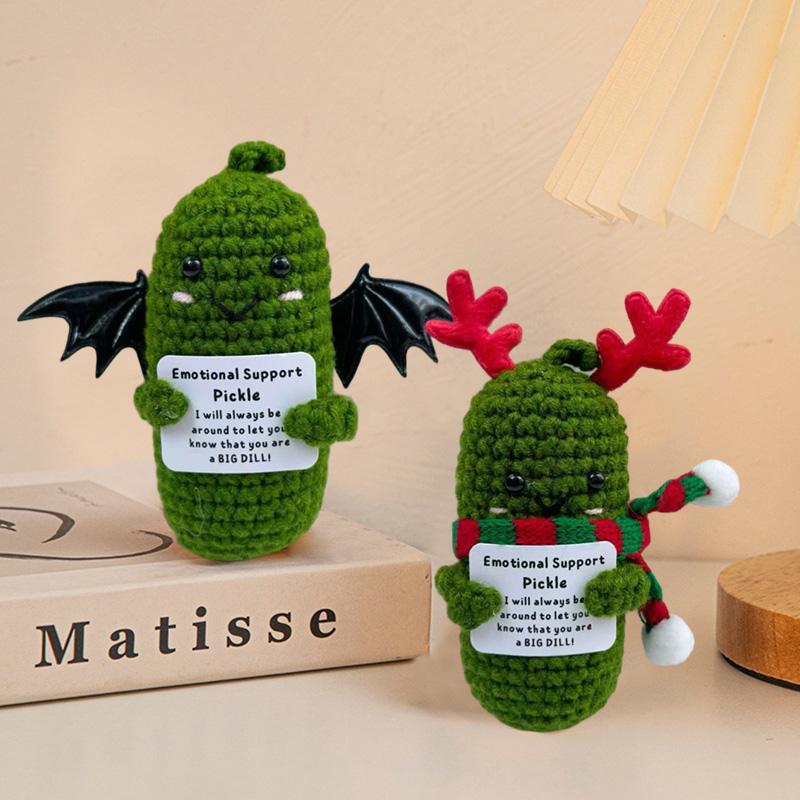 Crochet Positive Handmade Dolls Christmas Knitting Doll Plush Wool Knitting Doll With Greeting Card Creative  New Year Gift