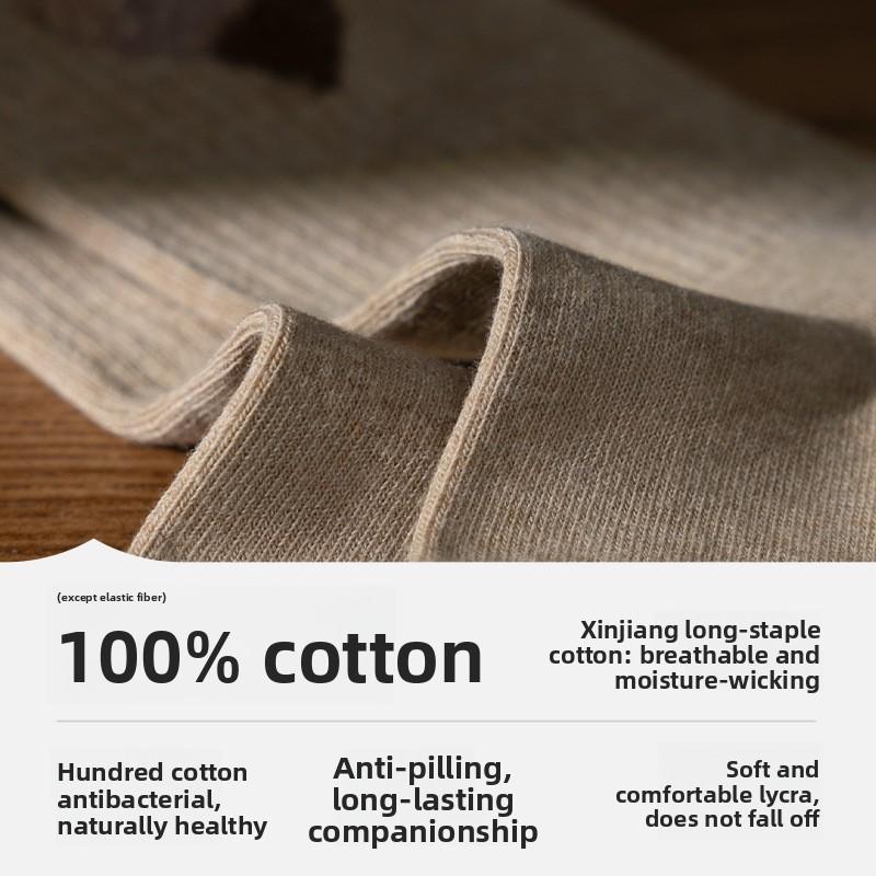 100% Cotton Socks, Women's Mid-calf Socks, Pure Cotton Pile Socks, All-cotton Boneless Socks for Autumn and Winter