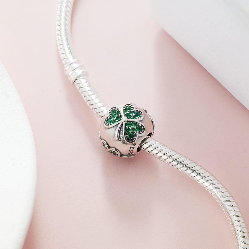 Copper Charm Beads Fit Original Bracelet Diy Jewelry Luck Clover Pendant Holiday Decoration Women Fashion Party