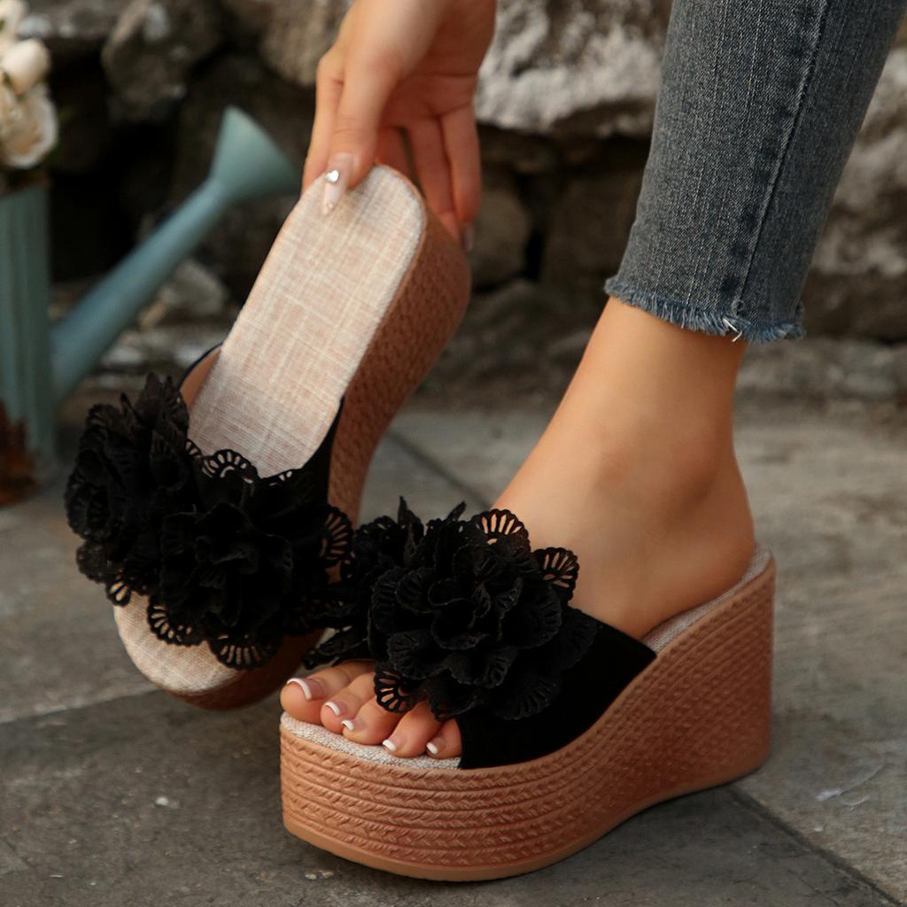 Summer 2026 Fashion Women Slip On Platform Wedge Peep Toe Plus Size Shoes for Women 36-43 Non-slip Sandals Casual Women Slippers