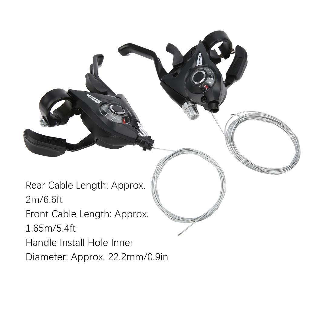 1Pair 3x7 21 Speed Bicycle Brake and Shifter Levers Combination Set with Gear Shift Cable