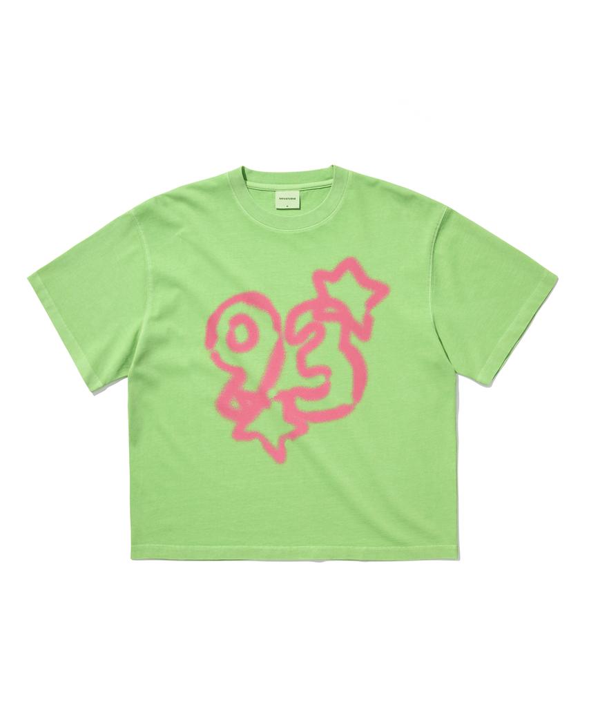 1993STUDIO 93 Spray Pigment Crop Fit T-Shirt_Green