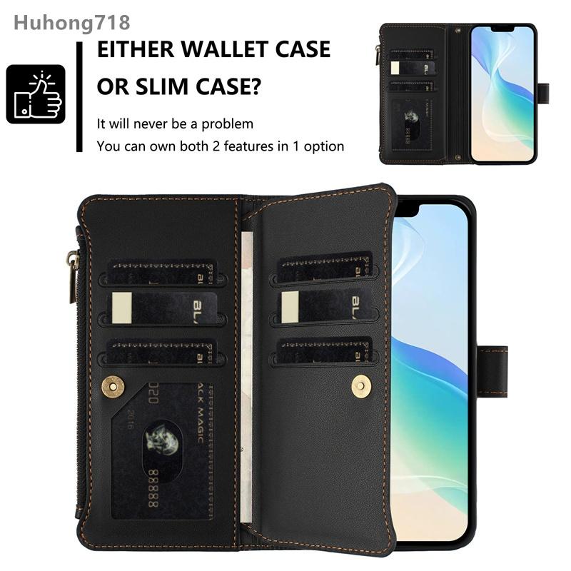 Glidelås Lærveske For Redmi Note 7 8 9 10 Lite Pro Max 11 SE 7S 9S 9T 10S 10T 11S 4G 5G Lommebokdeksel
