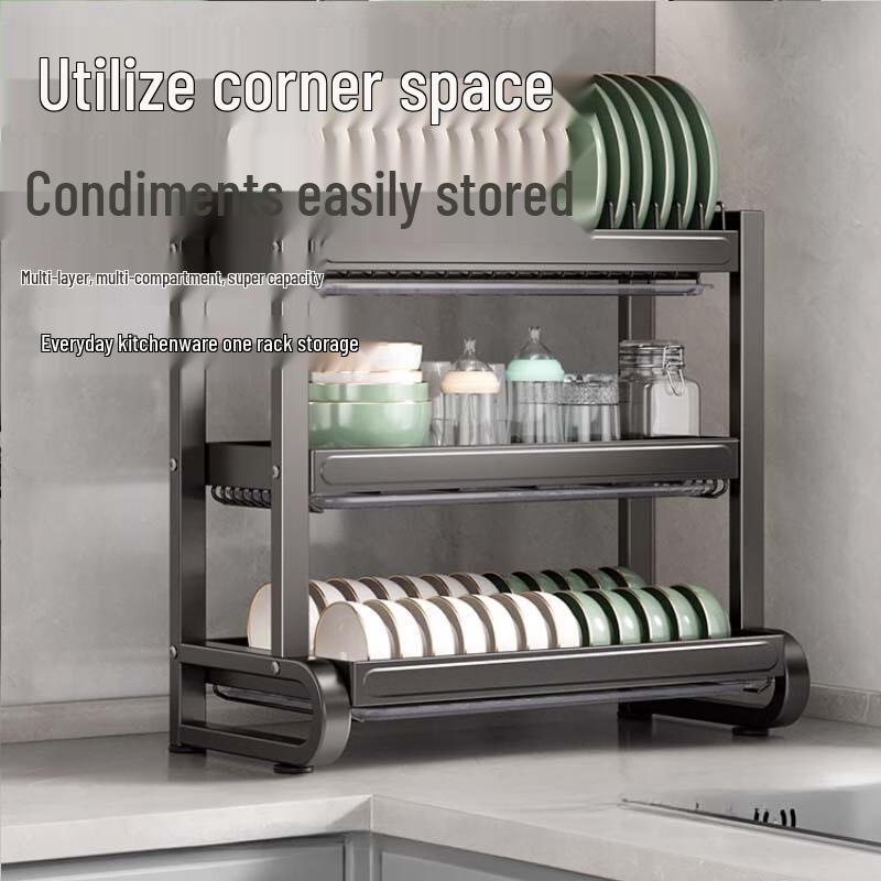 Yingbai 3-Tier Countertop Dish Drying & Storage Rack