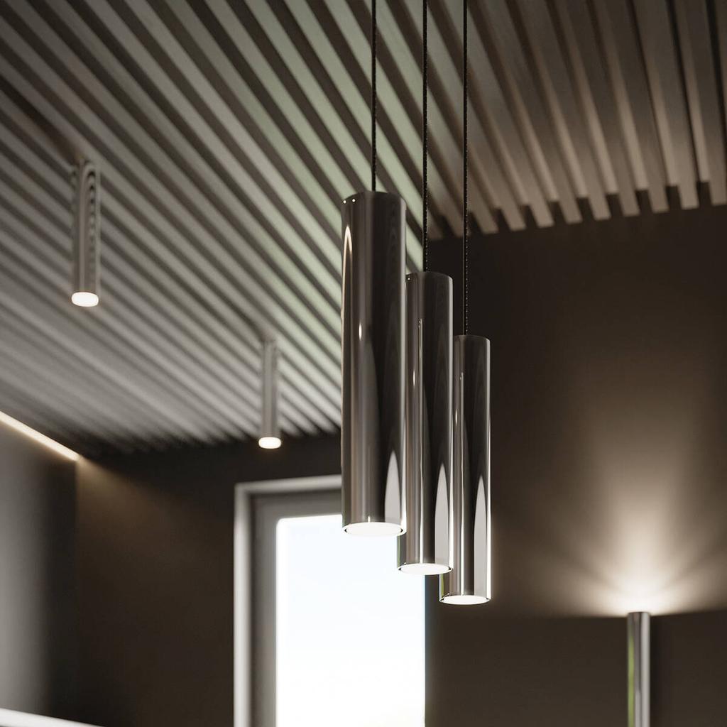 Lampa Wisząca Tuba Chrom Lagos 1Xgu10 10W Sl.1204 Sollux Lighting