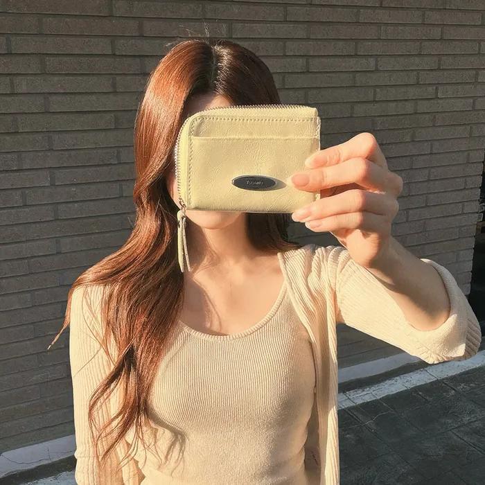 Zoe Zipper Card Wallet / LEMON [Cowhide]