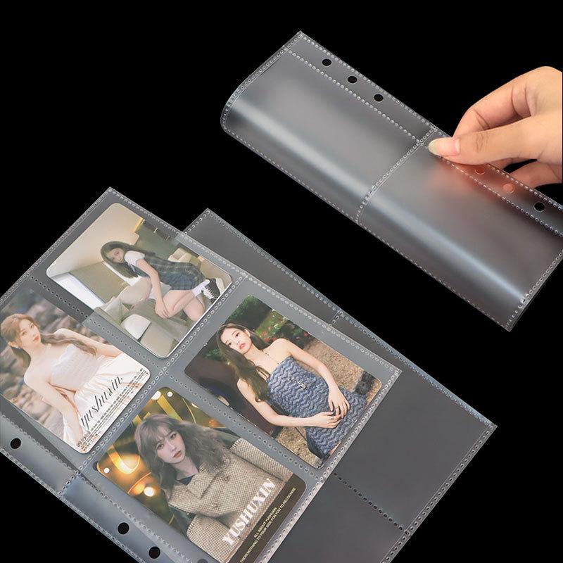 Transparent Card Album Inner Pages for A4/A5/A6/A7 Binders - Nine & Four Pocket Star Fandom Card Storage Refills