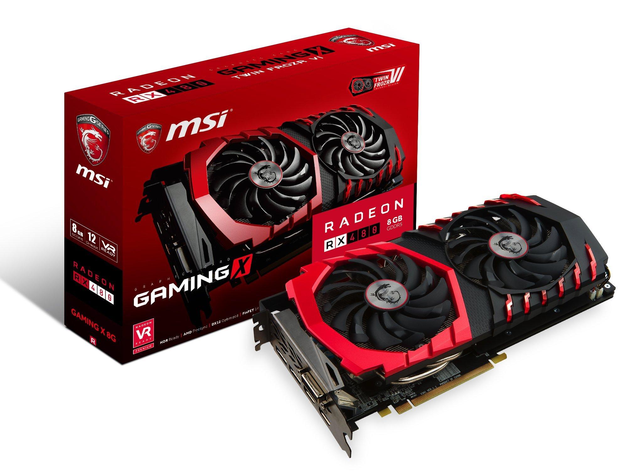 

MSI TWIN FROZR VI Cooling System Equipped Polaris Architecture Graphics Board RADEON RX 480 GAMING X 8G
