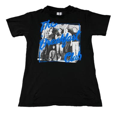 The Breakfast Club Movie T-Shirt Mens XS Black Blue Script Graphic Tee 80s Film