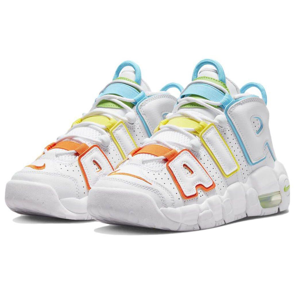 Nike Air More Uptempo GS White Rainbow Παιδικά Αθλητικά Πολύχρωμα Opti-Yellow Safety-Πορτοκαλί FJ4624-100