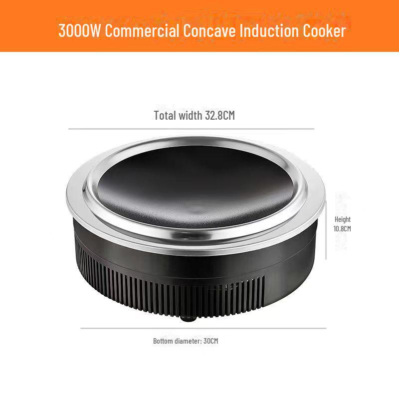 Leistungsstarker gebogener Induktionskocher mit eingebautem Topf und Kabelsteuerung