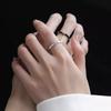Sense Design Ring Pair Ring Literary Art Style Bamboo Flower Art Niche Valentine's Day Gift