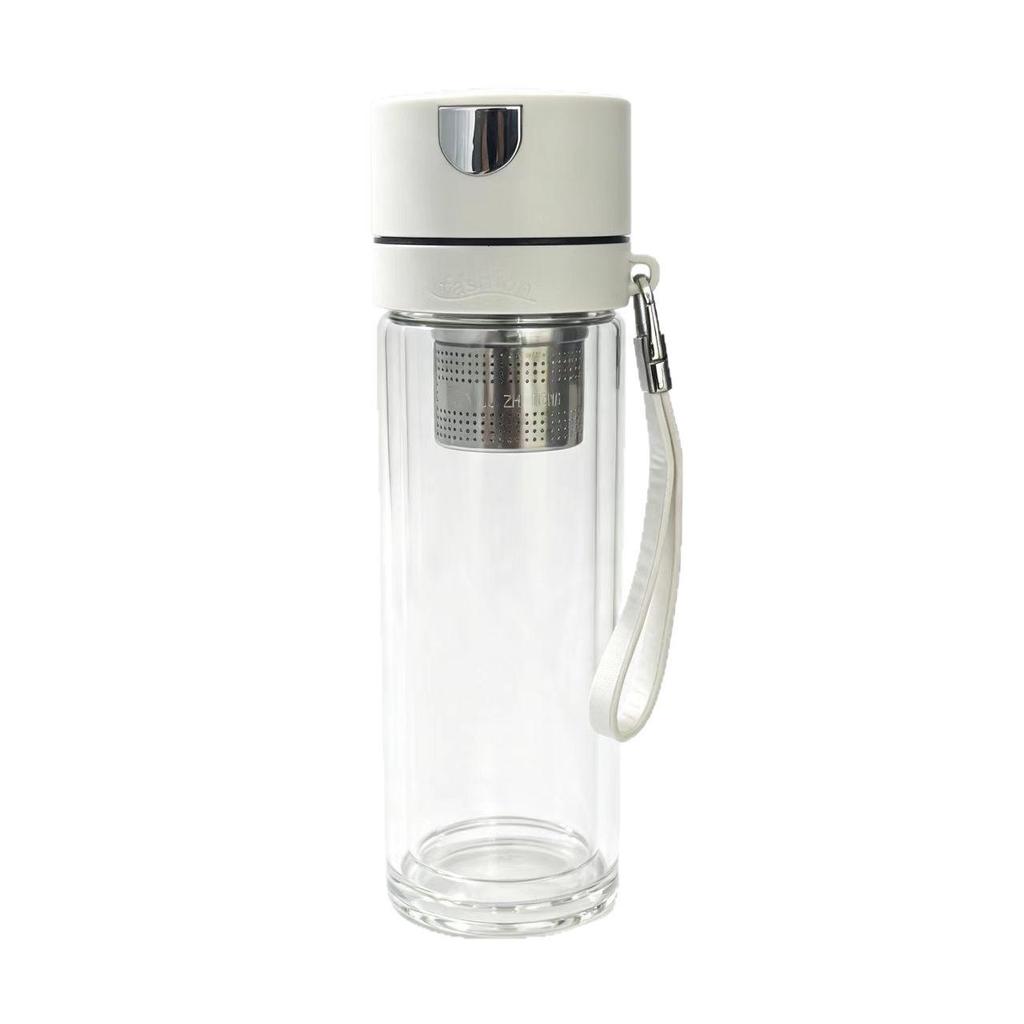 High-Capacity Glass Tea Infuser Cup with Magnetic Ejection Lid